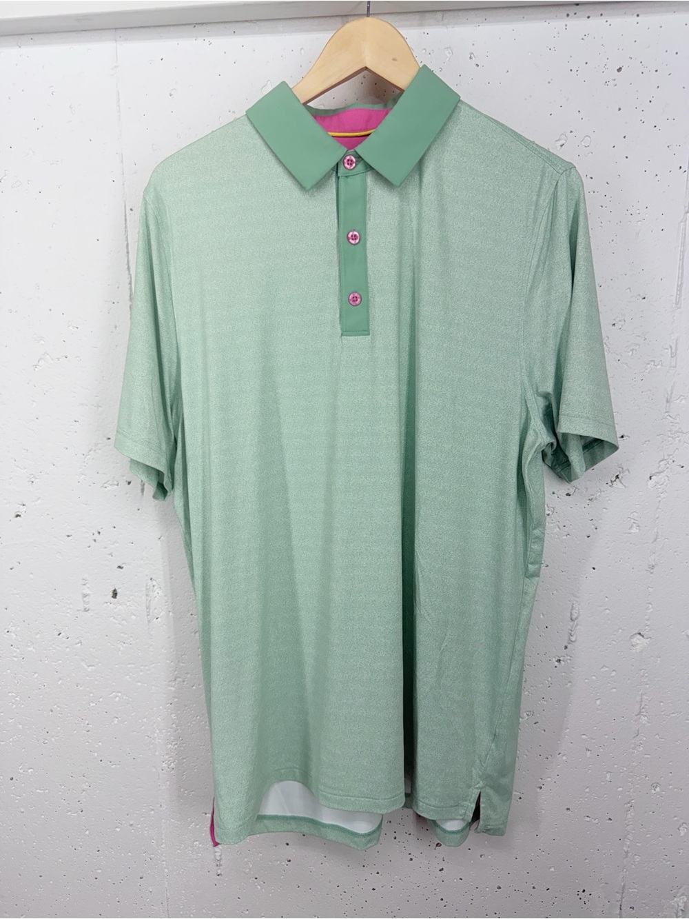 Graham Luxe Men’s Size Large Therry Mint Green Golf Polo Short Sleeve Shirt